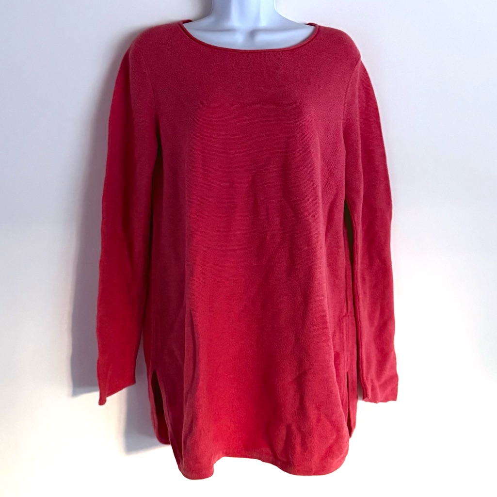 Eileen Fisher Salmon Pink Organic Cotton Sweater